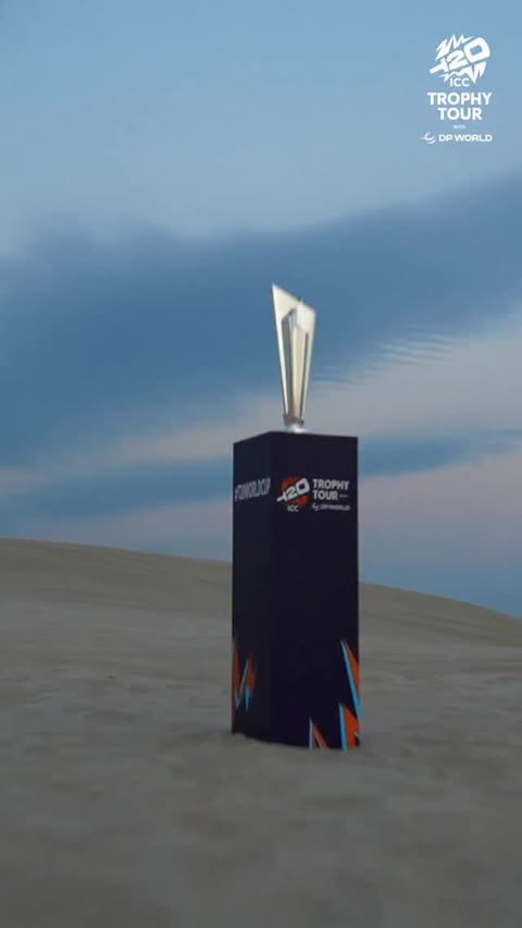 Instagram post by @dpworldindia for ICC T20 World Cup. Caption reads: A global journey celebrating fans, culture, and....