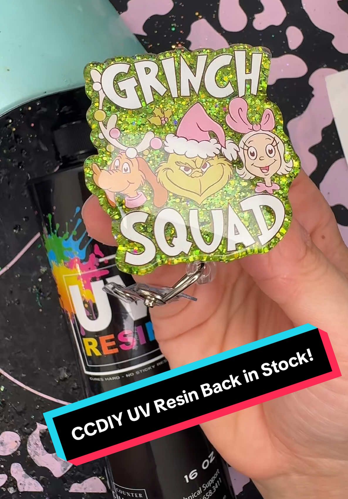 TikTok post by @_kthill_ for Counter Culture DIY. Caption reads: My favorite UV Resin from @Counter Culture DIY is....