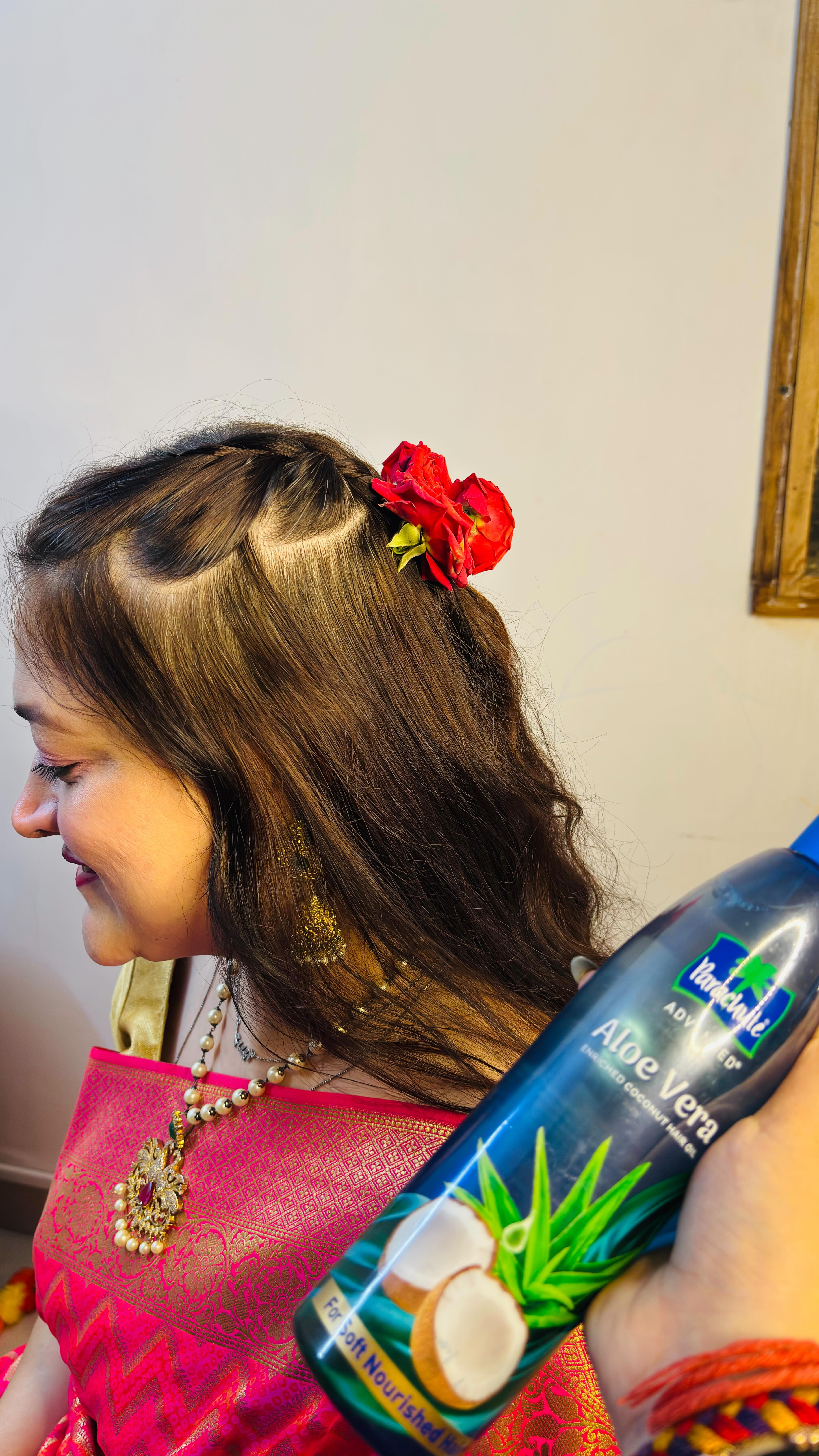 Instagram post by @classapart09 for Parachute Advansed. Caption reads: #ad
Simple, elegant, festive 🌺
This Bathukamma,....