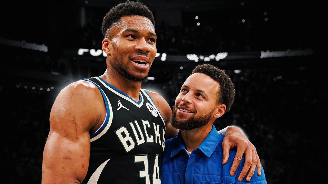 YouTube post by @AMHoops for Underdog Fantasy. Caption reads: The Warriors “Giannis Plan” is Insane.