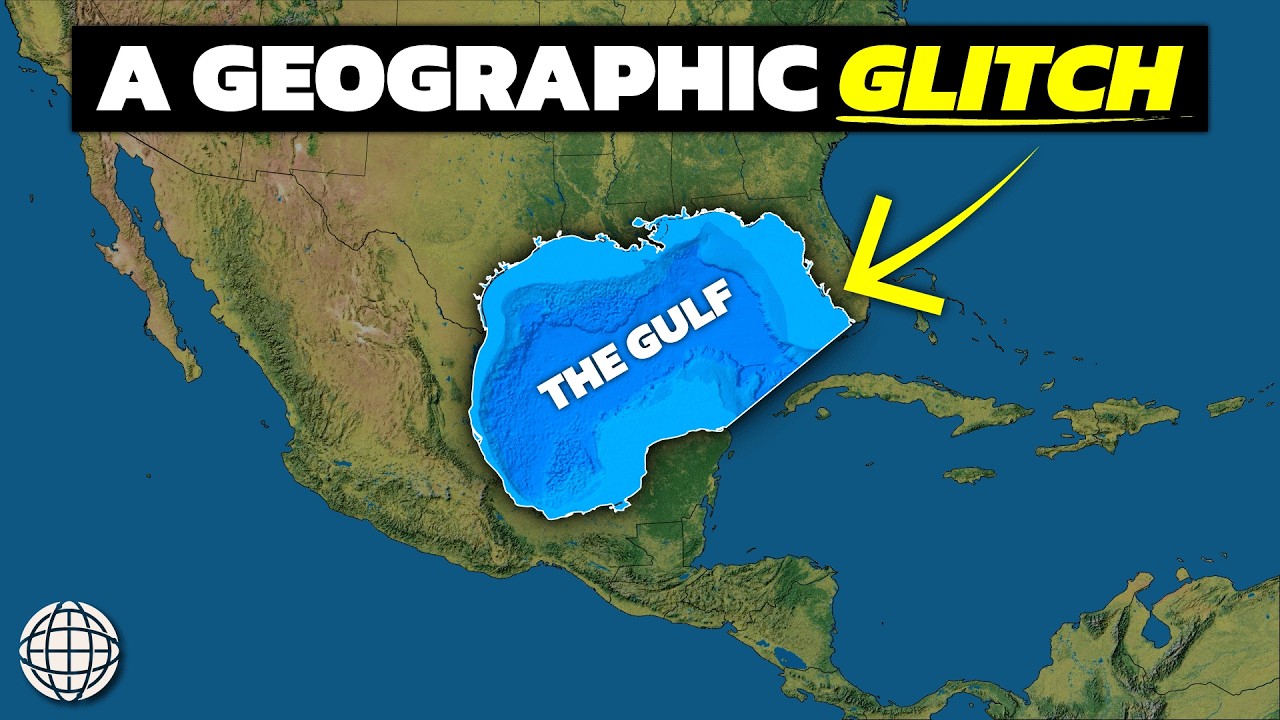 YouTube post by @GeographyByGeoff for Envato. Caption reads: Why America's Tiny Ocean Defies Geography.