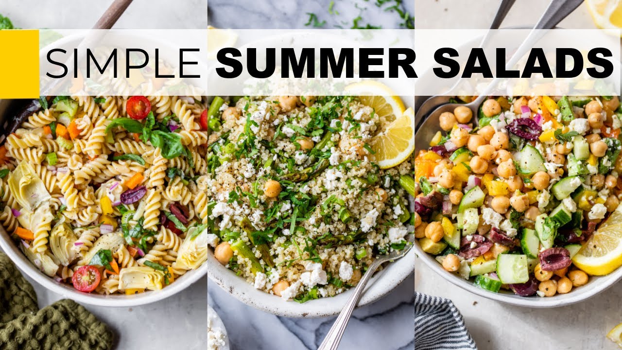 YouTube post by @CleanandDeliciousDani for Drink LMNT. Caption reads: Simple Summer Salad Recipes (Easy Summer Salads).