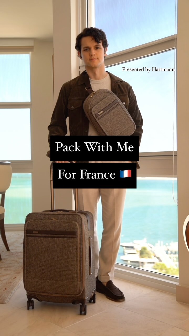 Instagram post by @adamgonon for Belk. Caption reads: #ad Pack my @hartmannluggage bags with me for....