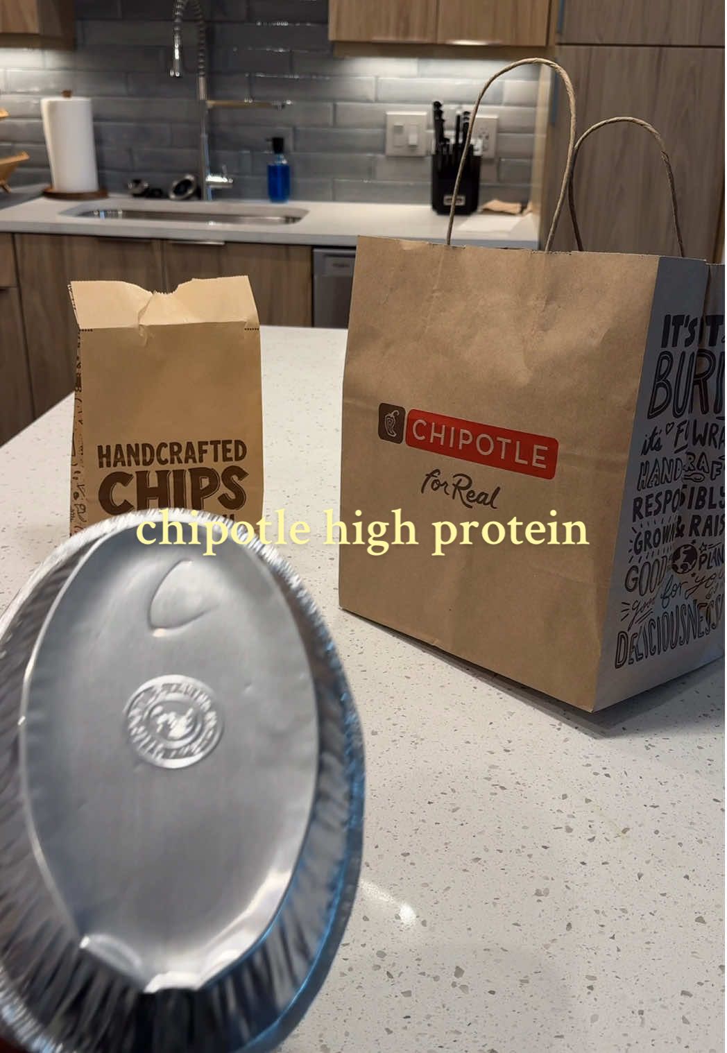 TikTok post by @tyfrxncis for Chipotle. Caption reads: We hitting our protein goals all 2026💪....