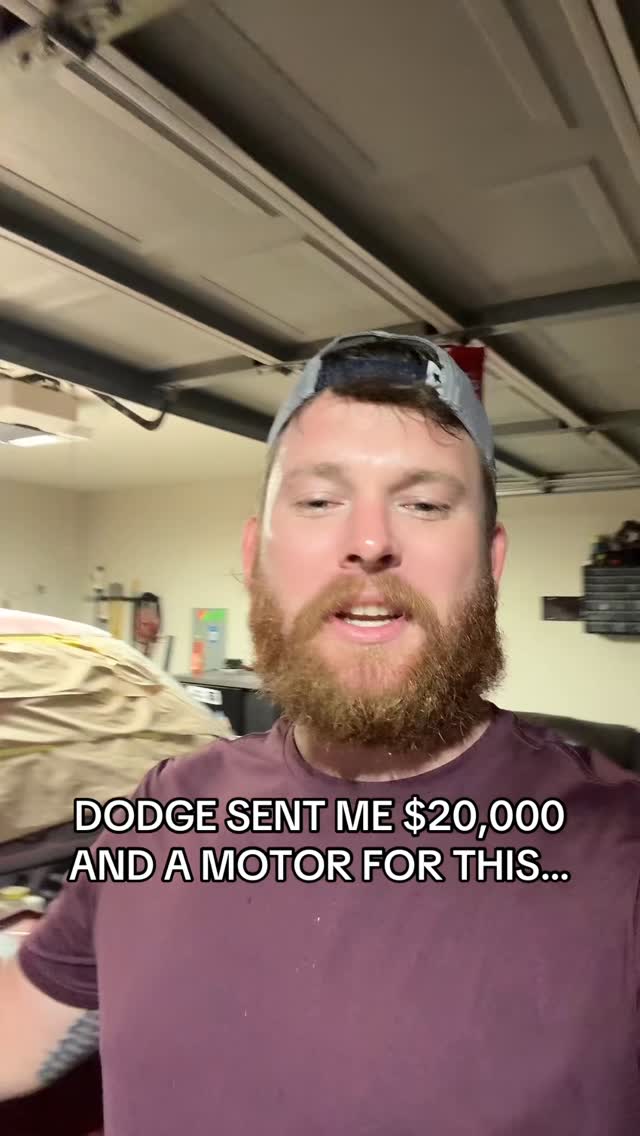 Instagram post by @srt_scarlette for Dodge. Caption reads: Dodge sent me $20,000 and their new Hurricrate....