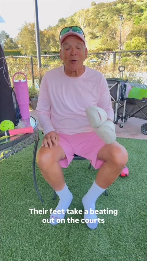 Instagram post by @miguel.pickleballcoach for OOFOS. Caption reads: [...] coming off of the #pickleball courts. @oofos....