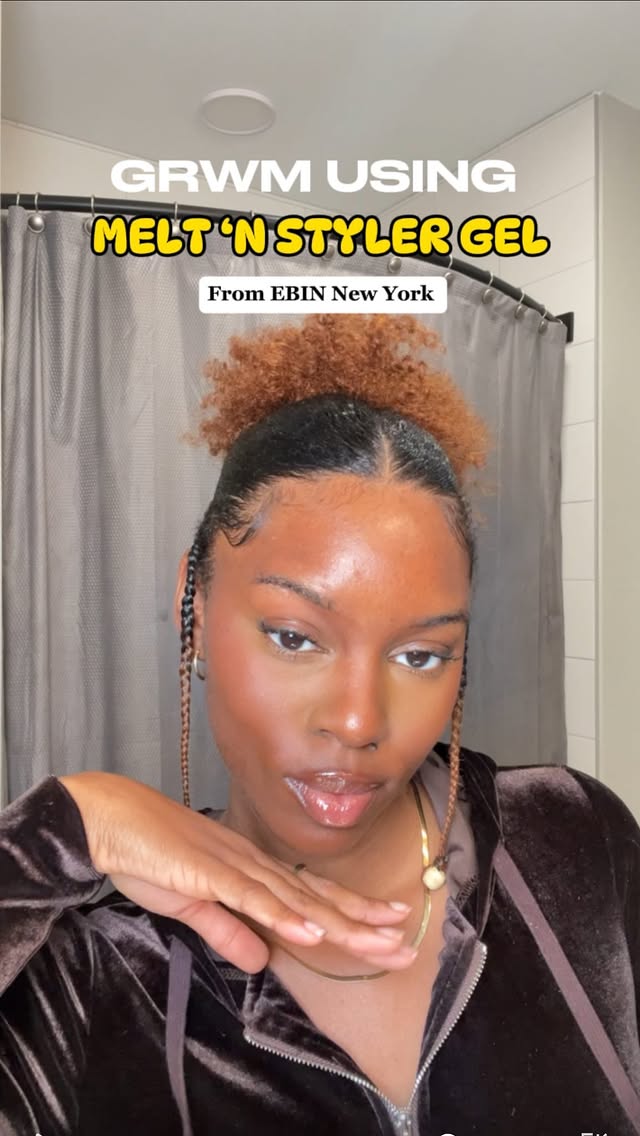 Instagram post by @andreawiththecurls for Ebin New York. Caption reads: [...] If you’re looking for a gel run to EBIN New....