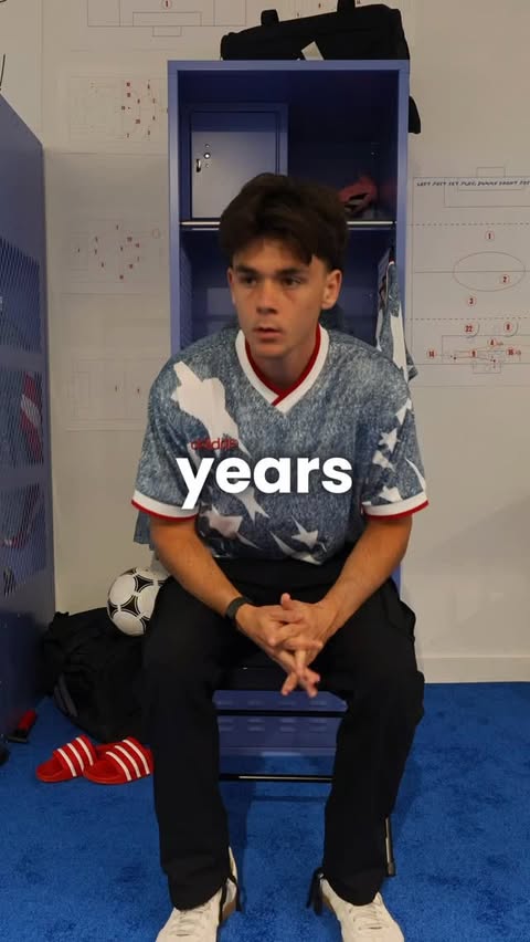 Instagram post by @bpofooty for Champs Sports. Caption reads: [...] dream in my dream jersey.. 👀🇺🇸⚽️....