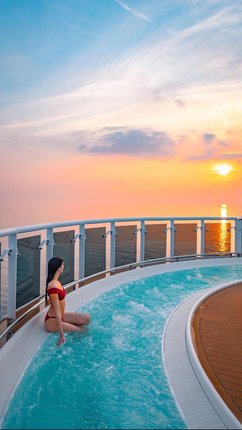 Instagram post by @voyagefox_ for MSC Cruises. Caption reads: [...] & exploring the world? YES PLEASE 💙....