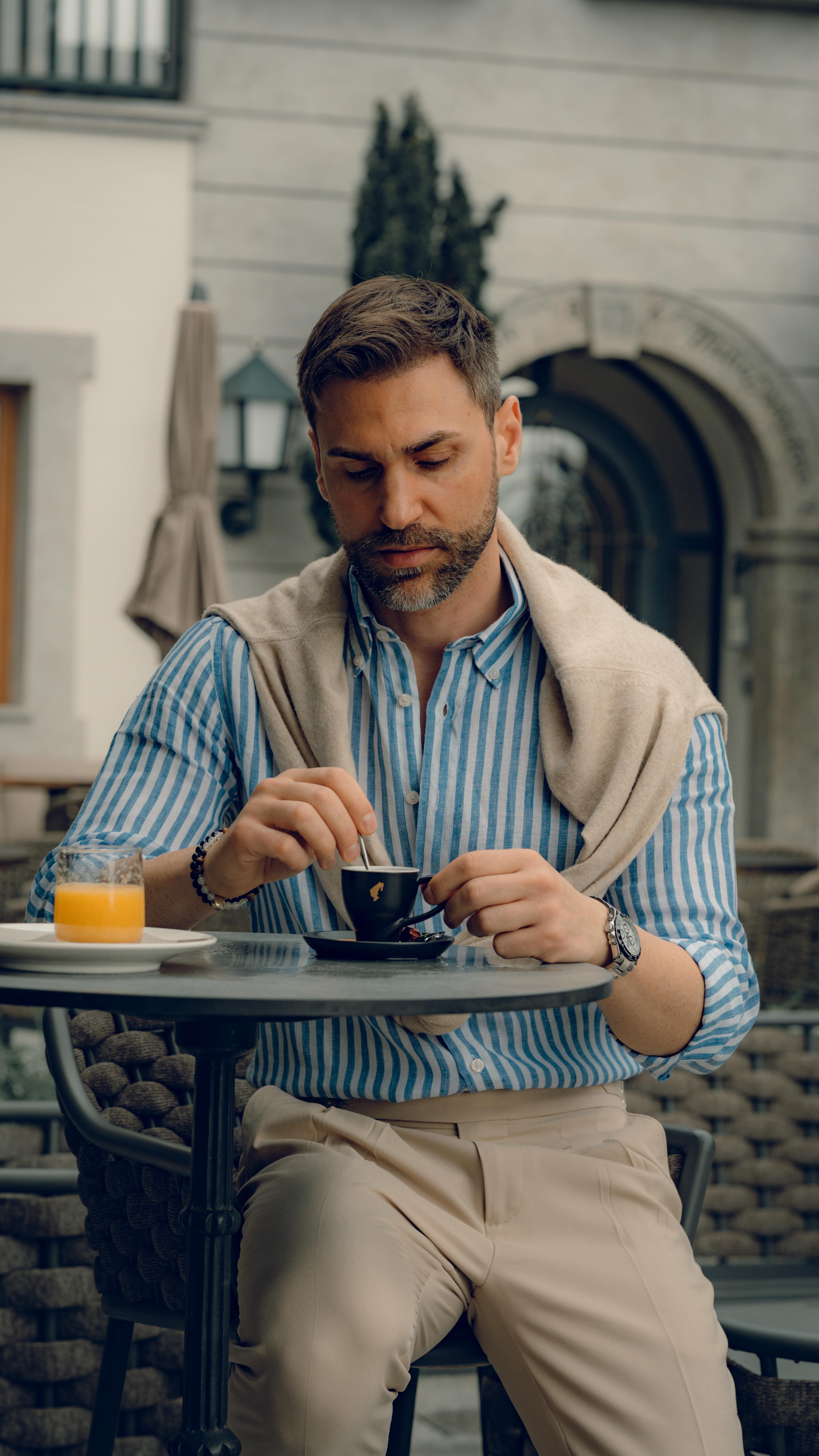 Instagram post by @mauro.littera for Brooks Brothers. Caption reads: Italian coffee style ritual 🇮🇹
A moment of calm,....