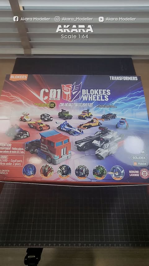 Instagram post by @akara_modeller for Blokees. Caption reads: [...] kids. Cool 1:64 Transformers set from....
