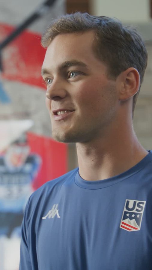 Instagram post by @quinndehlinger for Intermountain Health. Caption reads: Aerials skier and 2023 World Champion....