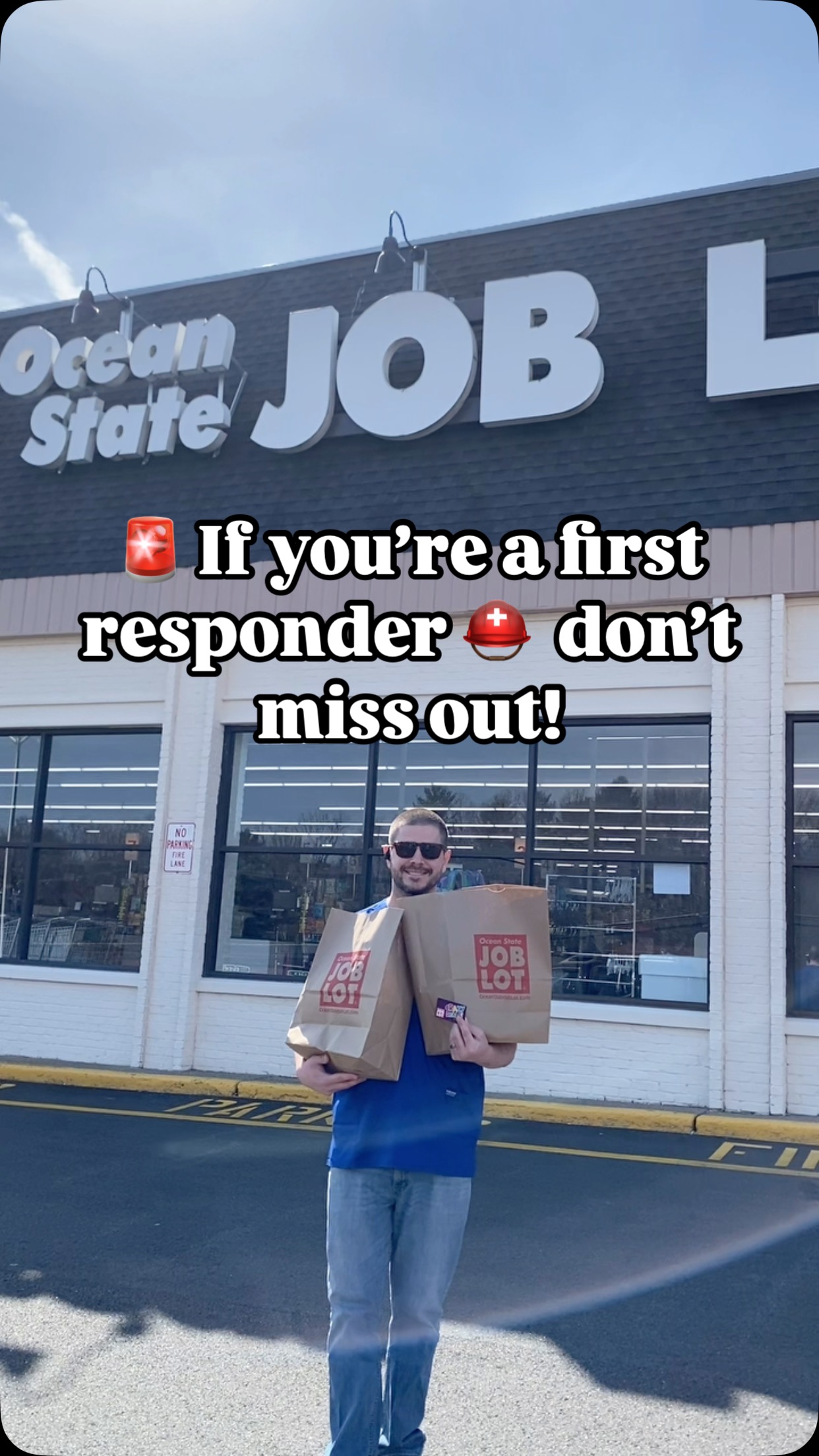 Instagram post by @liamheartspaws for Ocean State Job Lot Official. Caption reads: #sponsored Calling all First Responders! Head to....