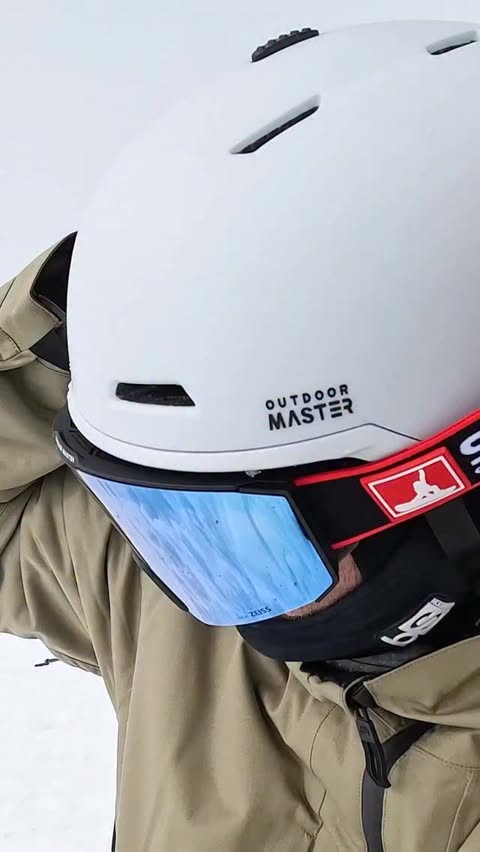 Instagram post by @snowboardprocamp for OutdoorMaster. Caption reads: [...] for choosing the right size goggles....