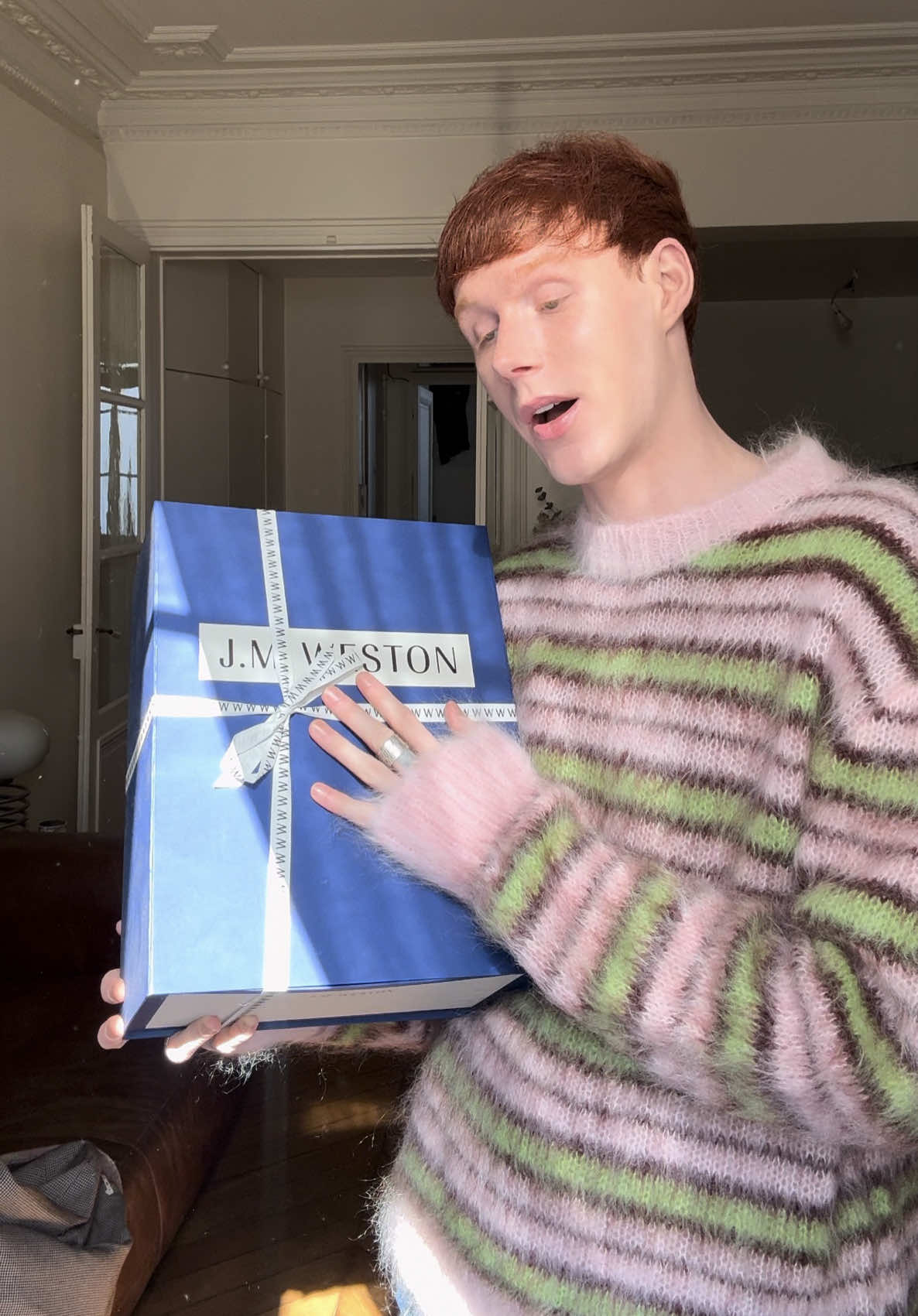 TikTok post by @pierrepainchaud for Marni. Caption reads: @MARNI @J.M. Weston - produits offerts .