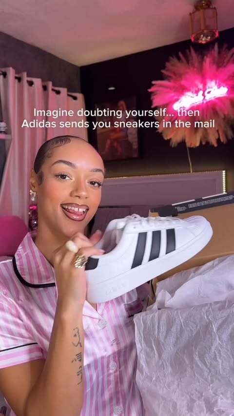 Instagram post by @micah.leia for Famous Footwear. Caption reads: [...] you. 🫶🏼 

Thank you @adidas &....