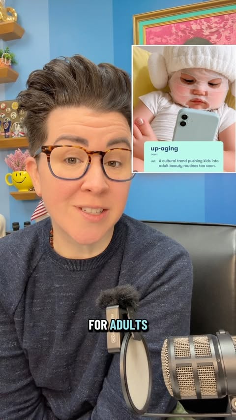 Instagram post by @underthedesknews for Frida Baby. Caption reads: Kids don’t need anti-aging skincare. But there is....