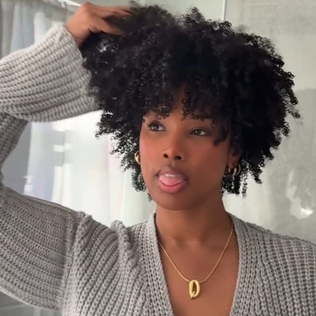 Instagram post by @qiqi for The Mane Choice. Caption reads: Watch me go from this ➡️ THIS 💁🏾‍♀️✨ I started....