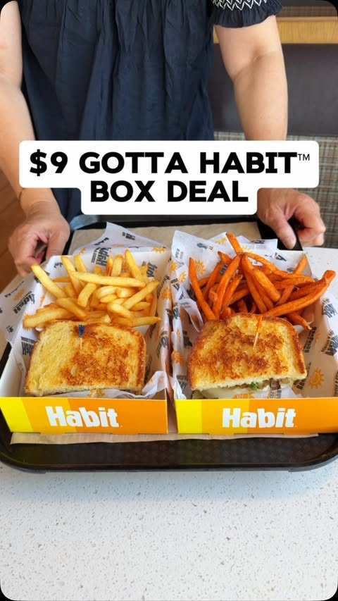 Instagram post by @nate.eatz for The Habit Burger Grill. Caption reads: #HabitPartner How to get a full meal....