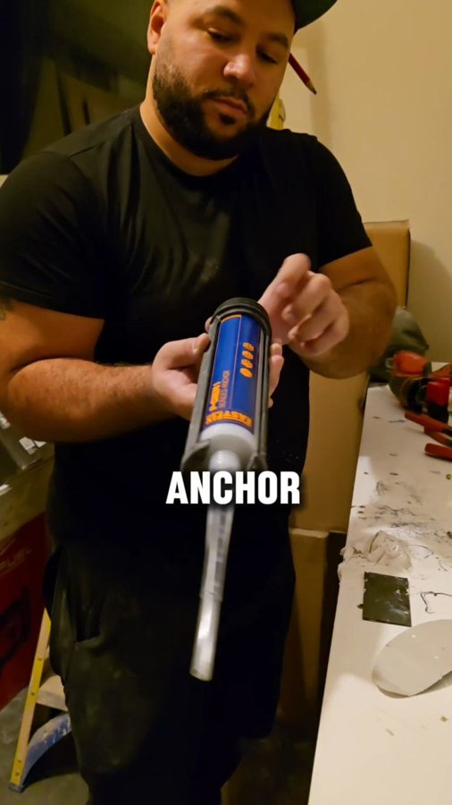 Instagram post by @tysons_plumbing for Screwfix. Caption reads: How to fit a radiator to a mashup wall, Screwfix....