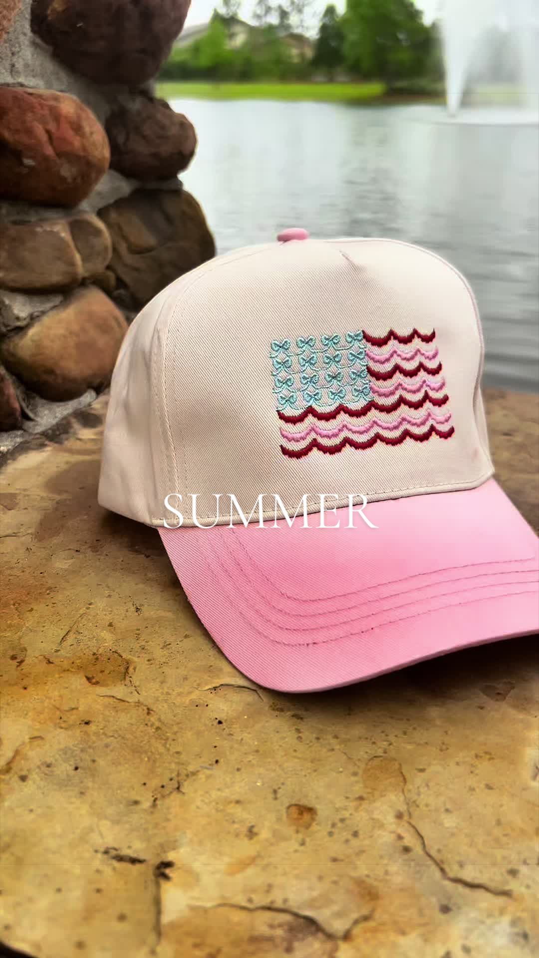 TikTok post by @positivevibesheart for United Monograms. Caption reads: @United Monograms Summer Coming Soon!! #beachhat....