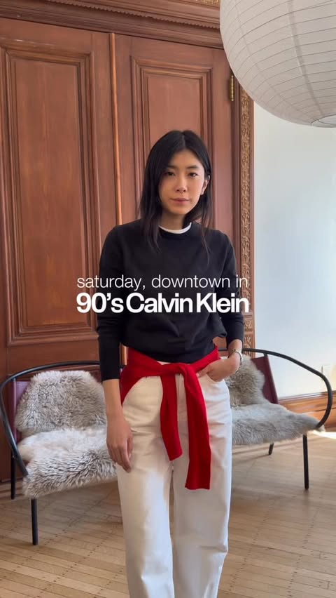 Instagram post by @tinarzhang for Calvin Klein. Caption reads: It’s forever a @calvinklein spring. Saturday....