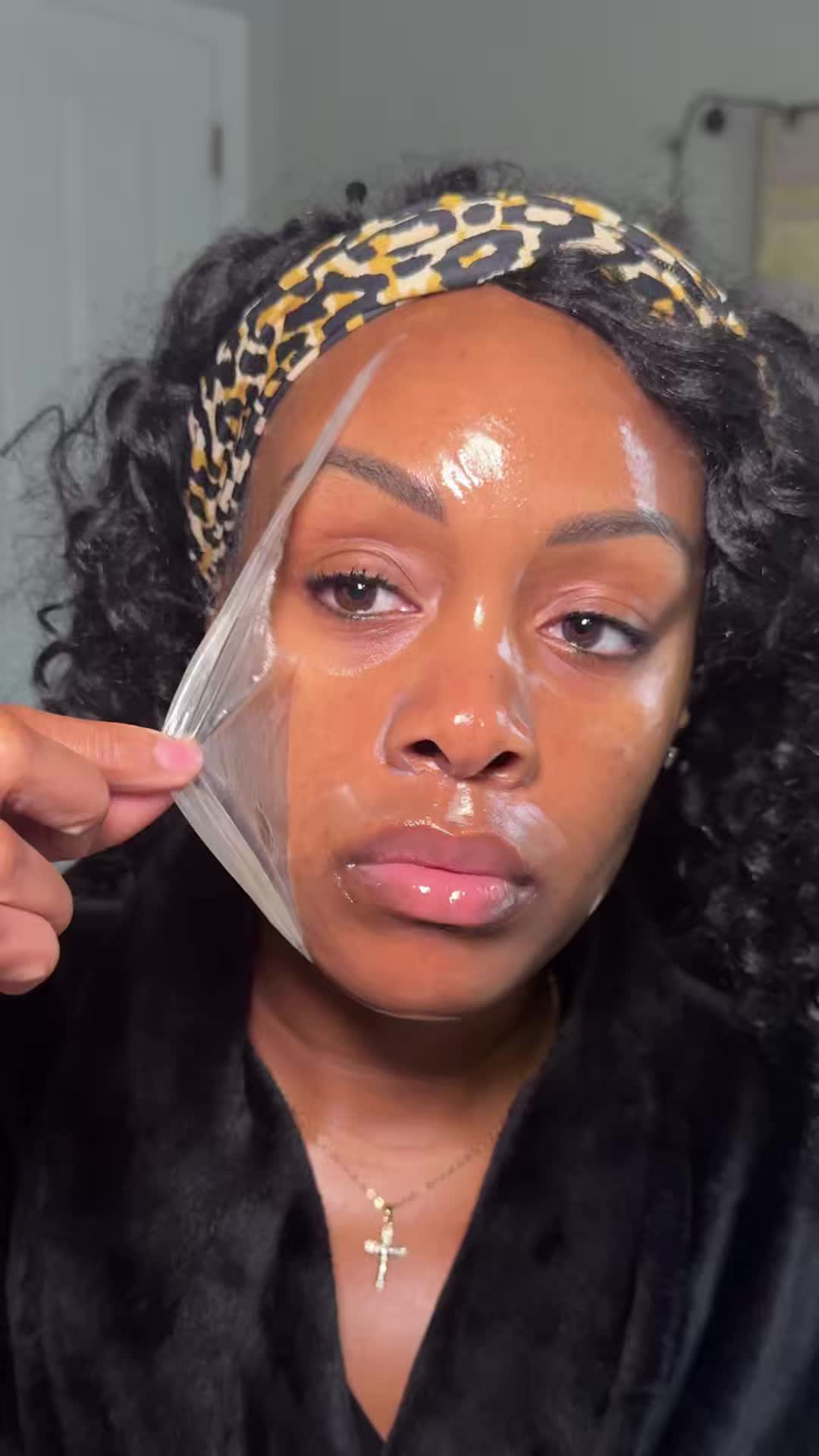 TikTok post by @amberglamour22 for Hwahae Global Official. Caption reads: Glowing glass skin in a tube✨✨ this peel off mask....