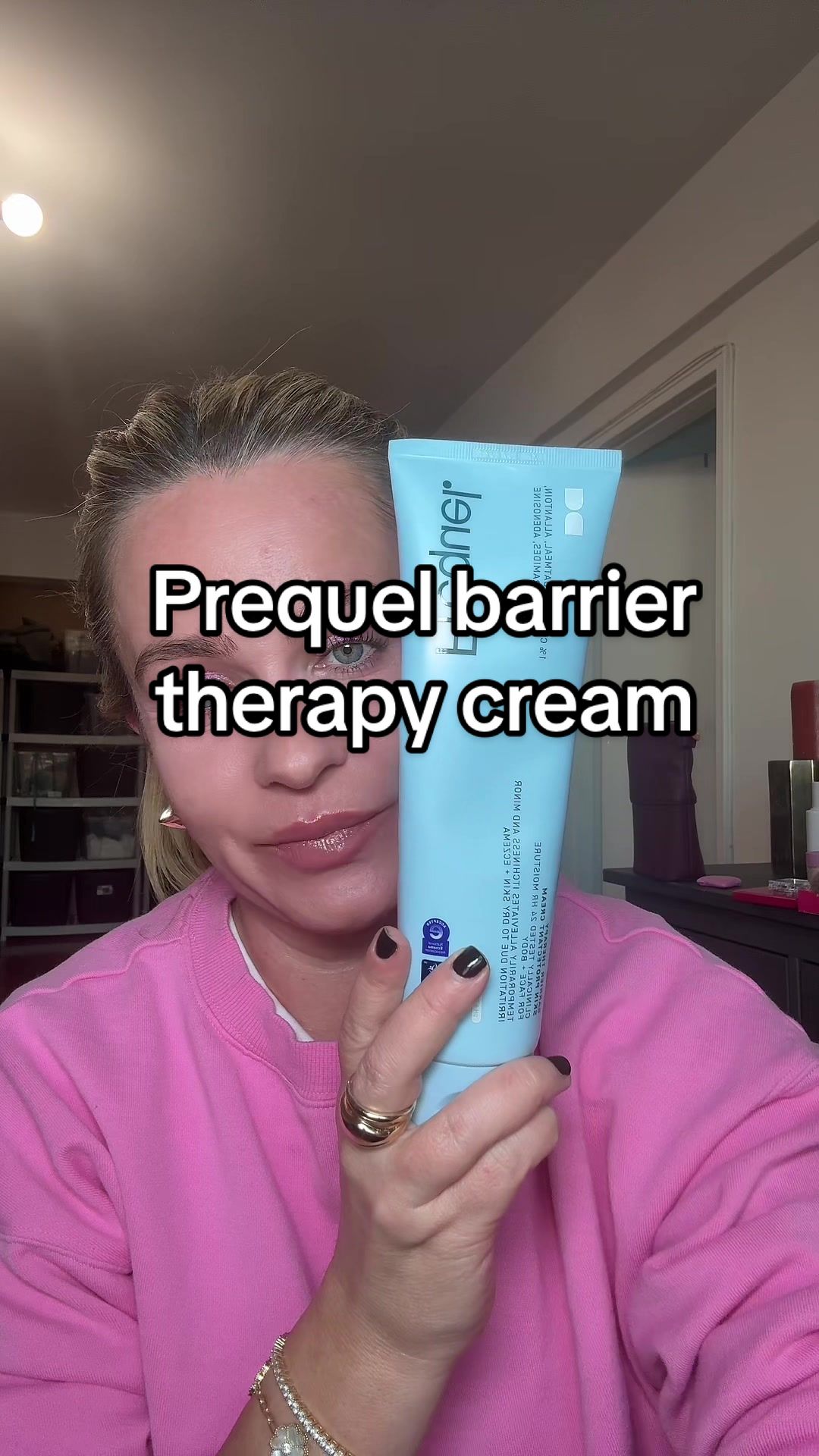 TikTok post by @iamliz917 for Prequel Skin. Caption reads: Absolutely love the @Prequelskin barrier therapy....