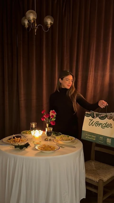 Instagram post by an influencer for Wonder. Caption reads: I left the cooking to @wonder so I can focus on....