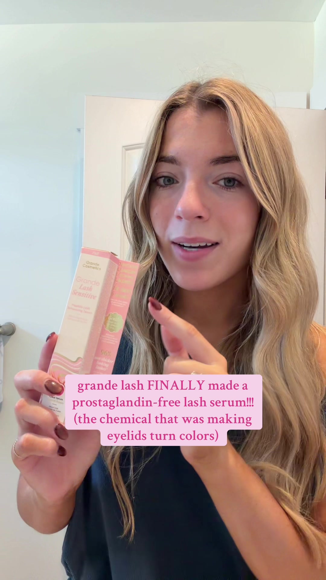 TikTok post by @torijflow for Grande Cosmetics. Caption reads: [...] y’all along for the results 🫶 @Grande....