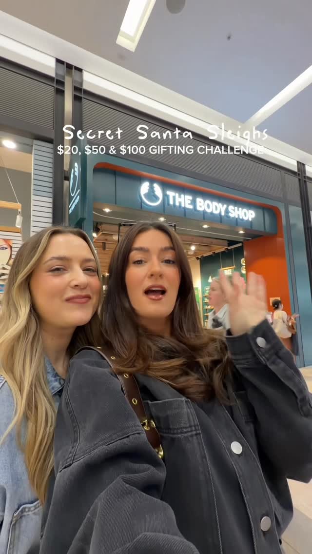 Instagram post by @twobrokechicks for The Body Shop. Caption reads: Consider us your Christmas elves! Head to....