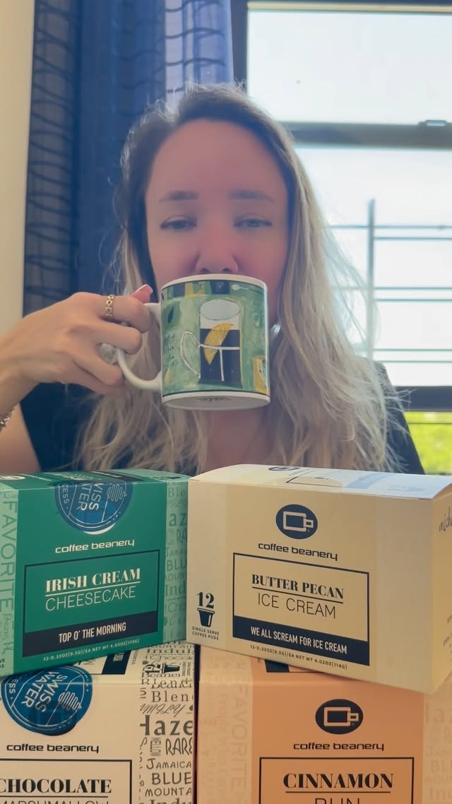 Instagram post by @alinaantman_nyc for Coffee Beanery. Caption reads: [...] taste, and new flavors from....