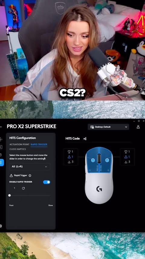 Instagram post by @ailincia for Logitech G. Caption reads: Superstrike is the one and ONLY mouse. Hands down....