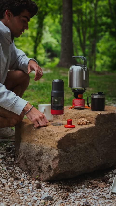 Instagram post by @bkelly5192 for OXO. Caption reads: The @oxo Outdoor Rapid Brewer is perfect for [...].