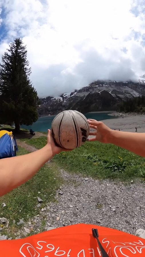 Instagram post by @dongman_o3o for GoPro. Caption reads: Life is short, the world is wide 🏀🌎
🇵🇭🇨🇭....