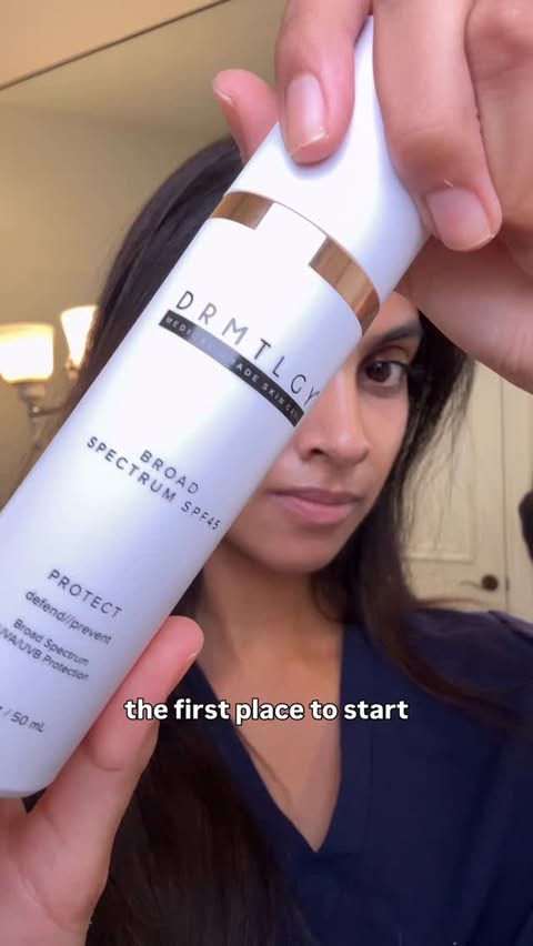 Instagram post by @leenaderm for DRMTLGY. Caption reads: @DRMTLGY, #DRMTLGYpartner If your morning routine....