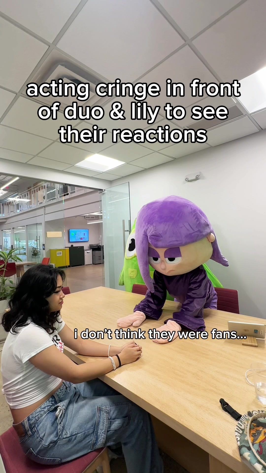 TikTok post by an influencer for Duolingo. Caption reads: no cringe course? 😢 @Duolingo #duolingopartner.