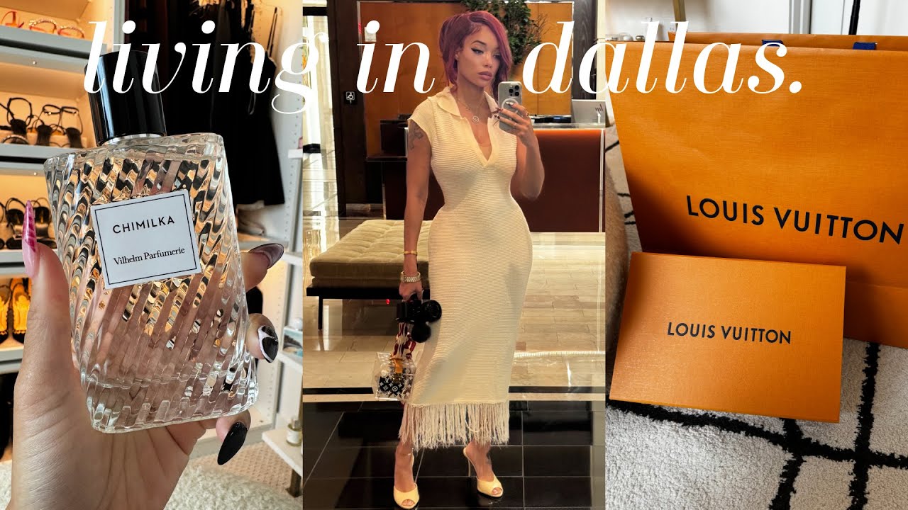 YouTube post by @PeytonCharles for House of Bō. Caption reads: LIVING IN DALLAS | GRWM for Events, Shopping, New....