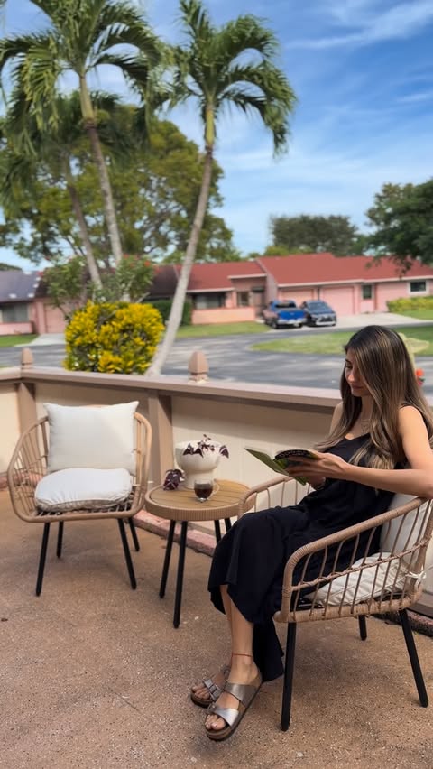 Instagram post by @theaydasdiary for Yitahome. Caption reads: Cozy moments outside hit different with....