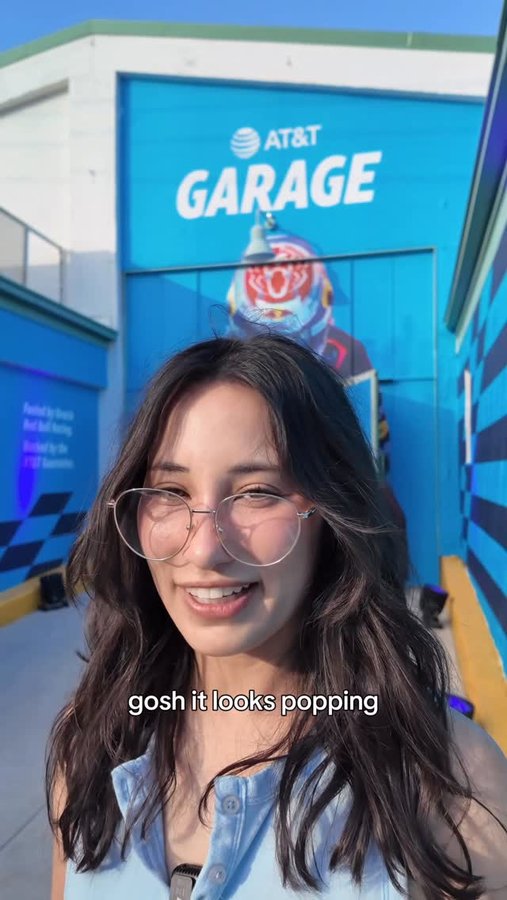 Instagram post by @f1elly for AT&T. Caption reads: I had a super cool time at the @att garage over....