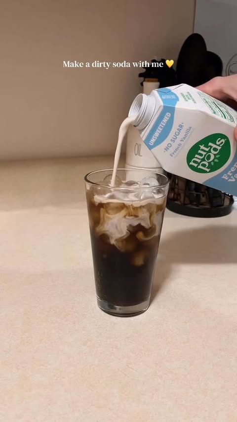 Instagram post by @mamaruppert for nutpods. Caption reads: My favorite afternoon pick me up: dirty soda made....