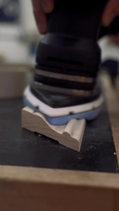 Instagram post by @almfab for Festool USA. Caption reads: Is there a good way to sand curves with an orbital....