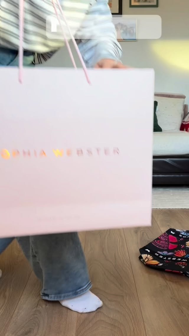 Instagram post by @theharrietfisher for Sophia Webster. Caption reads: [...] believe this is my life. THANK YOU....