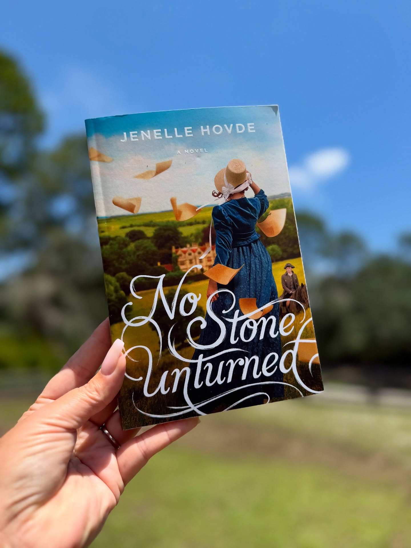 Instagram post by @dana.loves.books for TLC Book Tours. Caption reads: 𝓝𝓸 𝓢𝓽𝓸𝓷𝓮 𝓤𝓷𝓽𝓾𝓻𝓷𝓮𝓭
Jenelle Hovde....