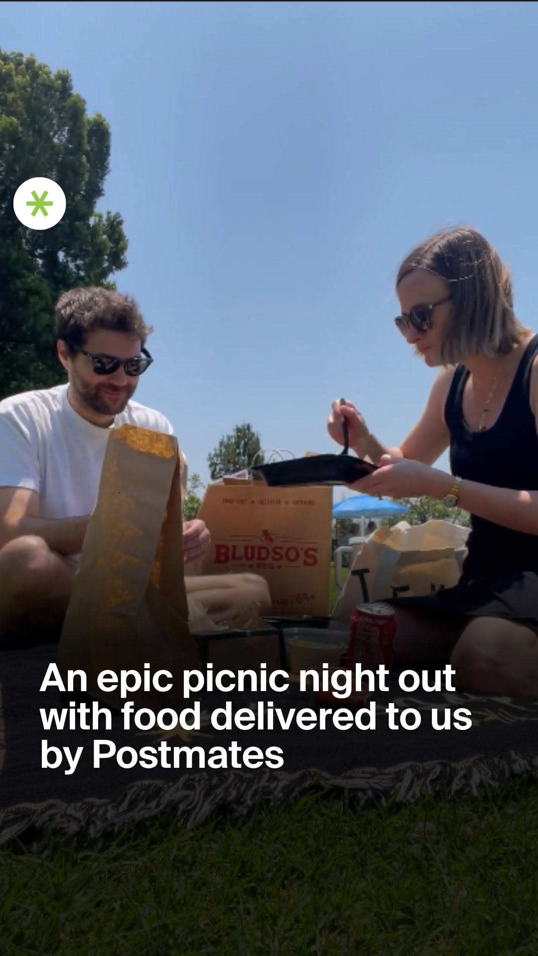 Instagram post by @secret.losangeles for Postmates. Caption reads: [LINK IN BIO] We enjoyed a dreamy picnic night,....