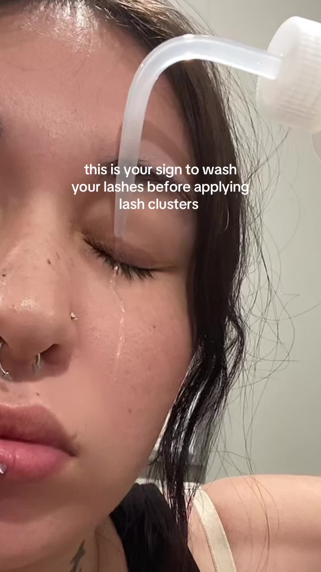 TikTok post by @aphraidite for Goiple Care. Caption reads: #lashcleaning #lashshampoo @GOIPLE STORE....