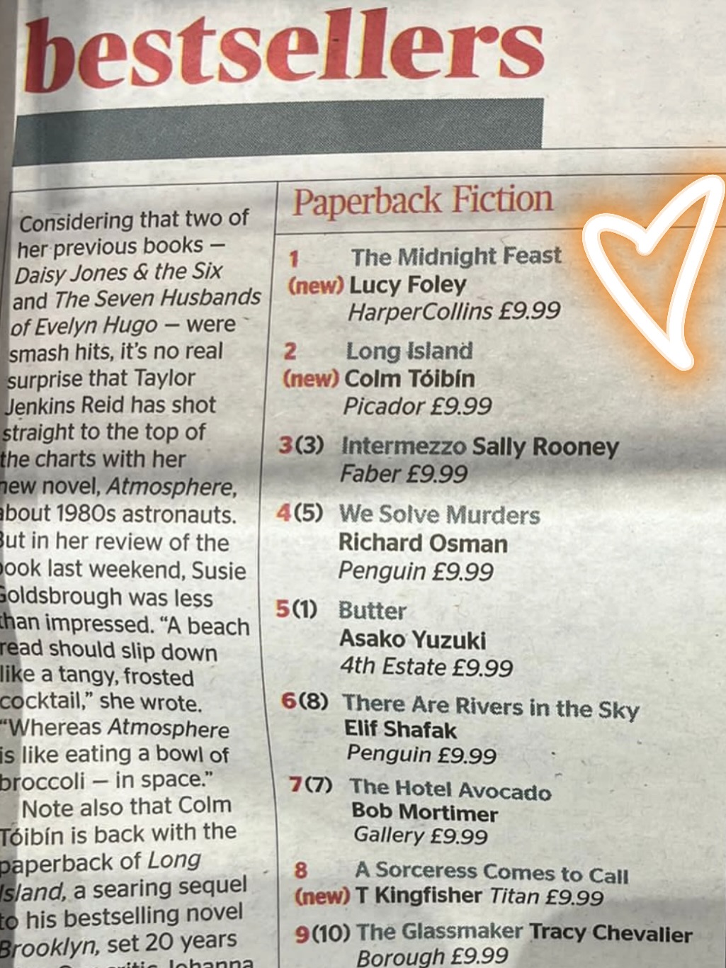 Instagram post by @lucyfoleyauthor for Harpercollinsuk. Caption reads: Errrr, pretty thrilled about this! #1 Saturday....