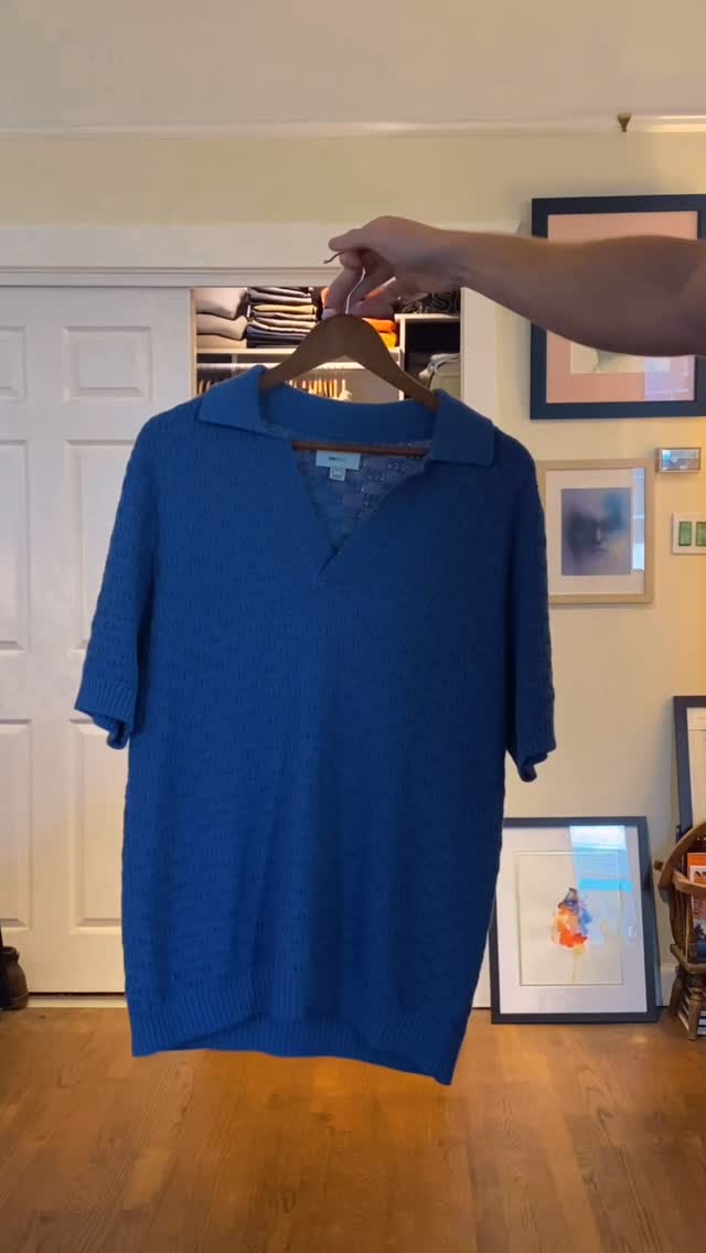 Instagram post by @joshuakully for RW&CO.. Caption reads: Blue polo from @rw_co the only this blue I have in....