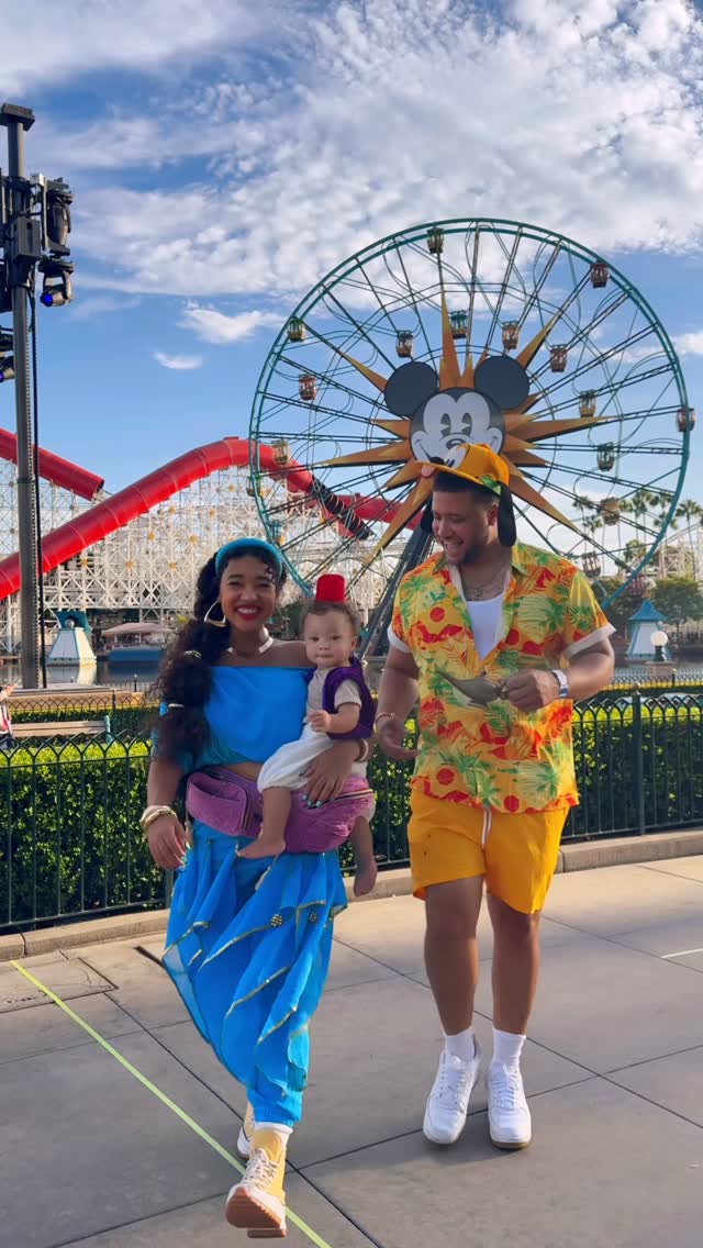 Instagram post by @colormecourtney for Tushbaby. Caption reads: 👀 super easy (& comfy) family Halloween costume !....