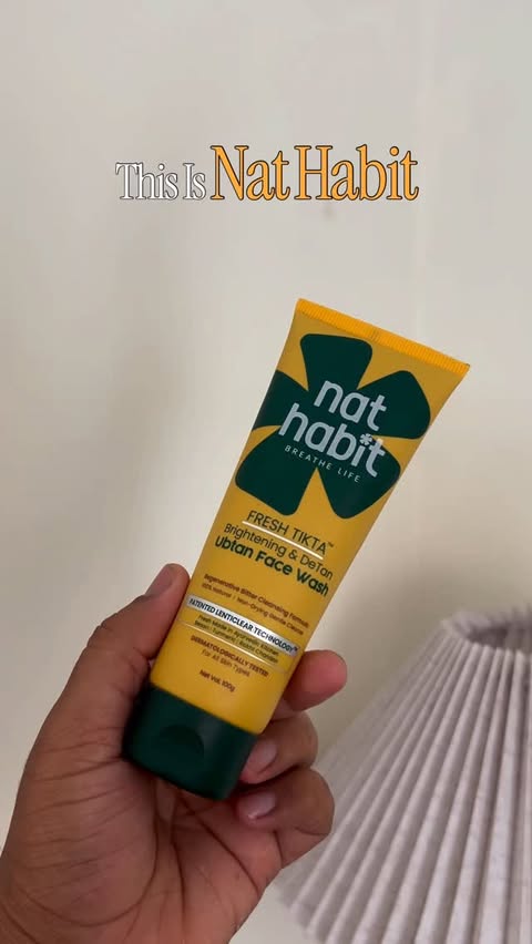 Instagram post by @belikeabhii for Nat Habit®. Caption reads: If your skin feels too oily… but somehow dry right....
